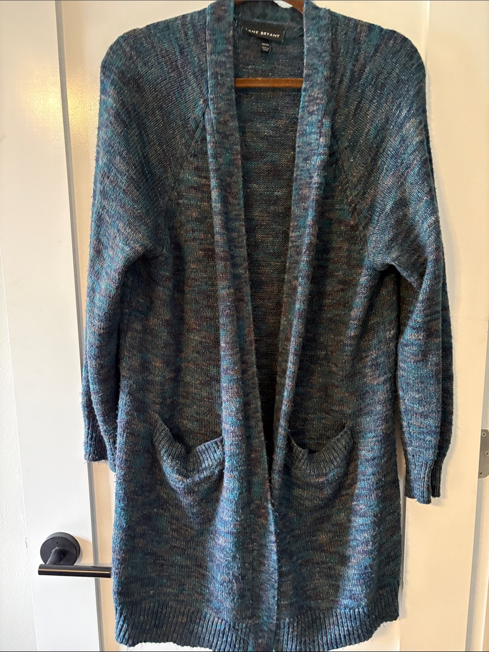 Lane Bryant Teal Blue Open-Front Long Cardigan with Pockets. 18/20 women’s plus